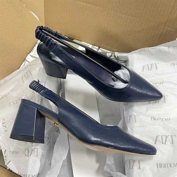 24XH Giày cao gót nữ TATA xanh navy